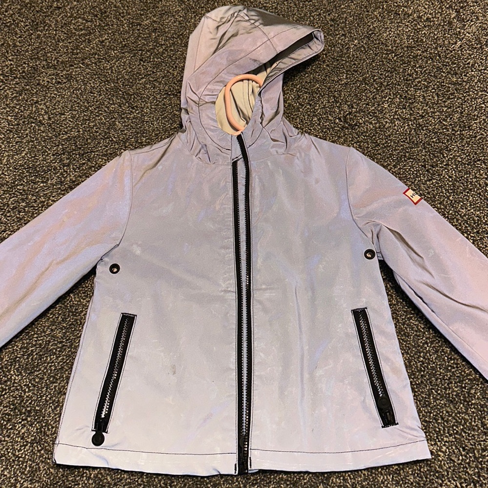 Hunter by Target unisex kids reflective rain jacket. Size 2T.